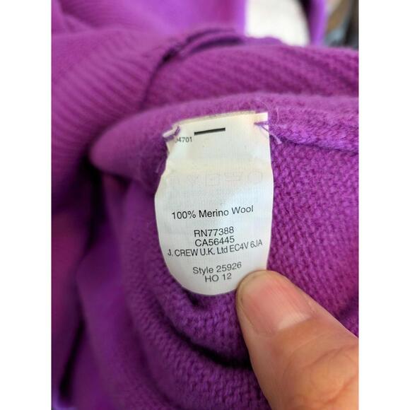 Wallace Sweater Cardigan Womens Medium Purple Merino Wool Elbow Patch Pockets - Picture 7 of 7